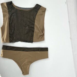 Boys + Arrows two piece Tan Bikini medium